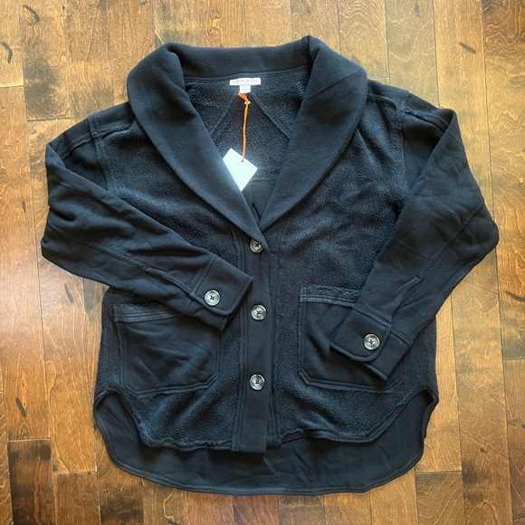 Target Knox Rose Black Fleece Shacket Jacket Shirt Cardigan Oversized XS NWT - Picture 1 of 3